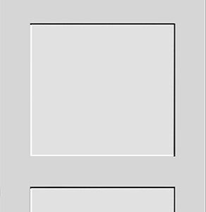 A vertical door with three rectangular panels aligned vertically. The door is plain and unadorned, with no visible handle or hardware.