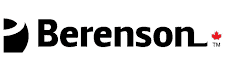 Logo displaying the word Berenson in black text with a small red maple leaf symbol on the right.