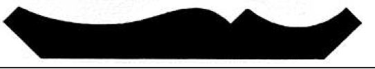 Silhouette of a mountain range with peaks and valleys.