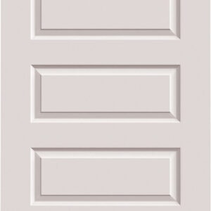 A white door with five rectangular panels.