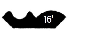 Black silhouette of a wavy shape with 16 written in white text.