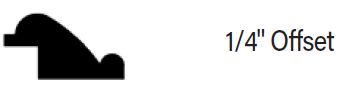 Silhouette of a molding profile labeled 1/4 Offset on a white background.