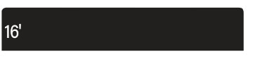 Black rectangle with white text displaying 16.