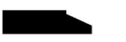 A black rectangular shape with a diagonal cut on the top right corner on a white background.