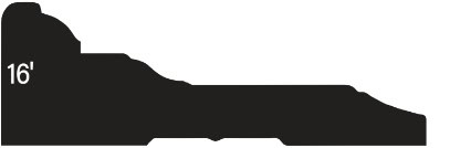 Silhouette of a mountain landscape with a 16-foot elevation marked.
