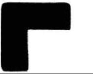 Solid black right angle shape on a white background.