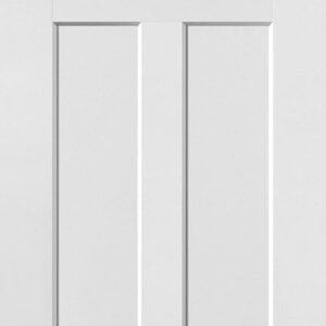White three-panel interior door with a minimalist design.
