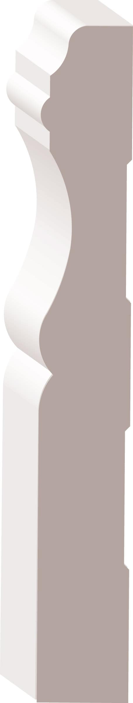 Illustration of decorative molding with a curved, intricate profile.