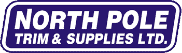 Logo of North Pole Trim & Supplies Ltd. in white text on a blue background with a border.