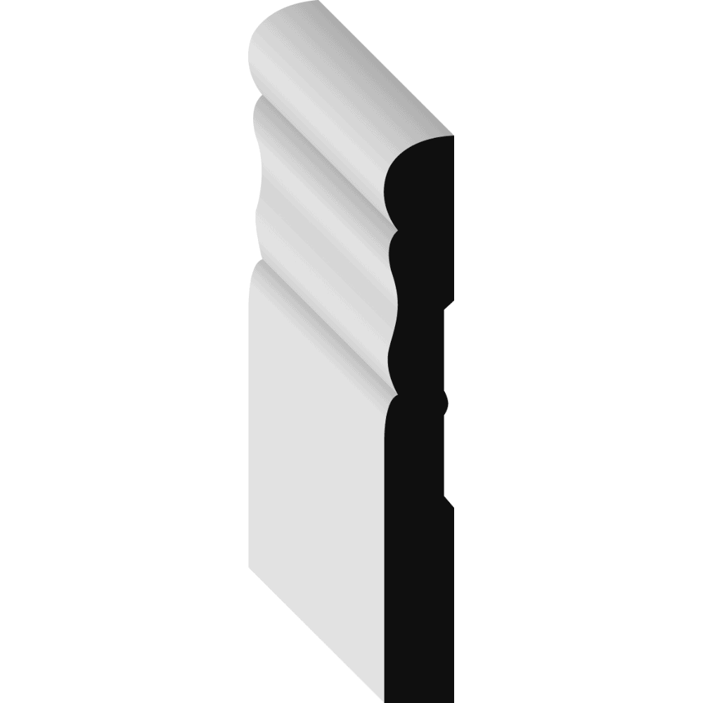 Black silhouette of a woman looking at a wall with a rolled corner on a white background.