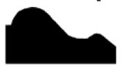 Black silhouette of a wavy, horizontal shape on a white background.