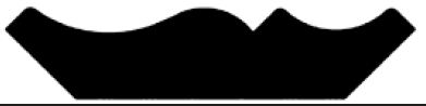 Silhouette of a wavy, peaked shape resembling a crown or abstract crown-like design against a white background.