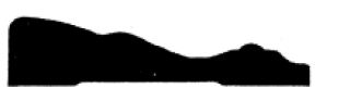Silhouette of a car side profile, with a curved roofline and elongated hood.