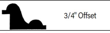 Silhouette of a 3/4 inch offset tool profile labeled 3/4 Offset.