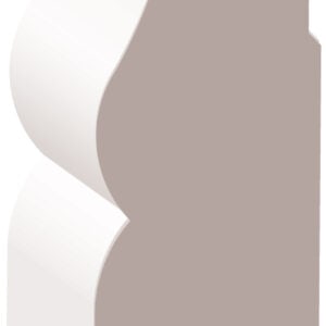 Illustration of decorative molding with a curved, intricate profile.