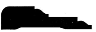 A silhouette of a reclining rabbit with elongated ears and a slightly curved body.