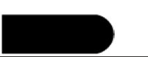 A black rectangle with a rounded right edge on a white background.