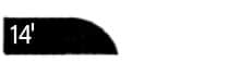 Black graphic with 14 written in white text on the top left corner, against a white background.