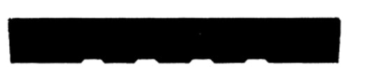A silhouette of a solid, rectangular object with evenly spaced notches along the bottom edge.