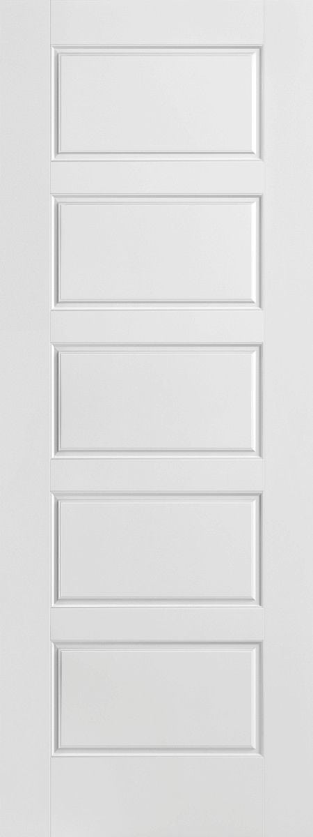 White five-panel interior door with a flat surface design.