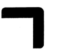 A bold, black, L-shaped corner bracket or angle bracket on a white background.