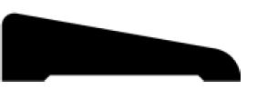 Silhouette of a wedge shape with a sloping top and flat bottom, resembling a ramp or incline.