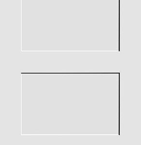 A plain door with four rectangular panels arranged vertically. The door is closed and appears to be made of a smooth material.