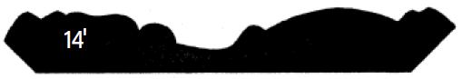 Silhouette of a terrain profile with the number 14 displayed on the left side.
