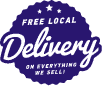 Purple circular logo with text that reads "Safe Local Delivery" in a decorative font.