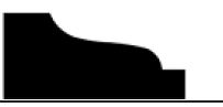 Black silhouette of a stepped, sloped structure on a white background.