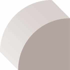Illustration of a gray semicircular 3D shape with a smooth surface.