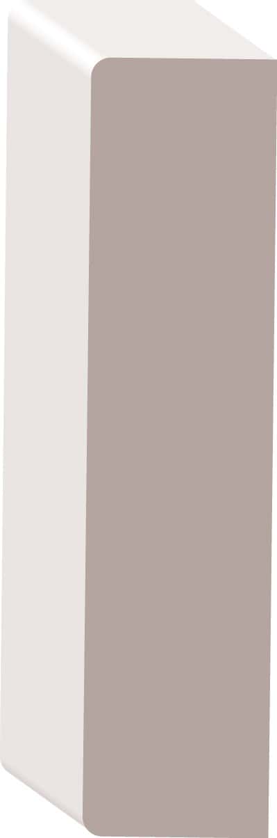 A 3D illustration of a beige and white rectangular object with rounded edges, resembling an eraser.