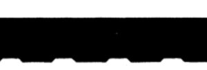 A silhouette of a solid, rectangular object with evenly spaced notches along the bottom edge.