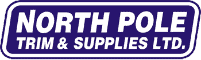 A rectangular logo with a blue background and white text reads "North Pole Trim & Supplies Ltd.