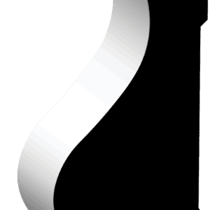 A long, white paper scroll with a wavy vertical shape against a black background.