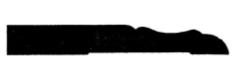 A black silhouette of an irregular, elongated shape against a white background.