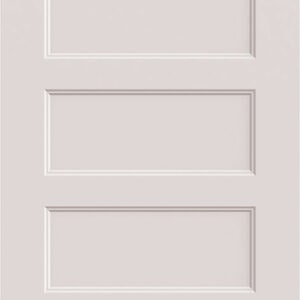 A white door with five horizontal rectangular panels.