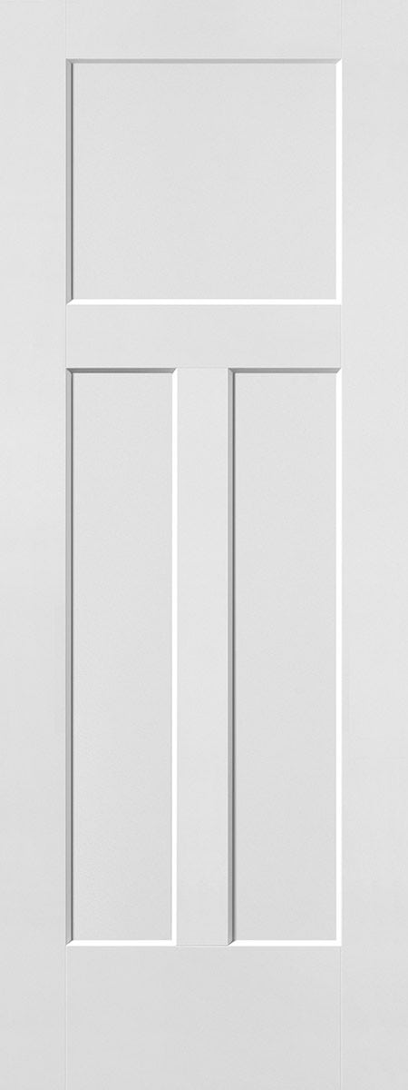 White three-panel interior door with a minimalist design.