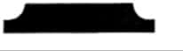 A silhouette of a black shape with a flat top and curved sides on a white background.