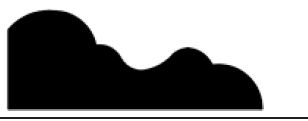 A black silhouette shape with rounded peaks and valleys on a white background.