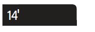 A black rectangle with white text displaying 14.