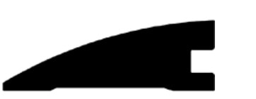 Silhouette of a simplified, abstract shape resembling a ramp or inclined plane with a notch on one side against a white background.