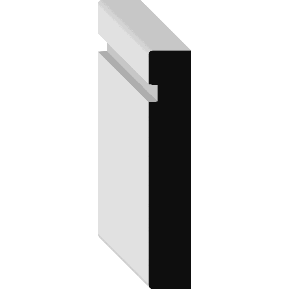 Abstract geometric design featuring a vertically oriented white and black shape with angular lines and sharp edges against a dark background.