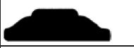 Black silhouette of a car viewed from the side on a white background.
