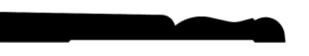 A black silhouette of a wavy line on a white background.