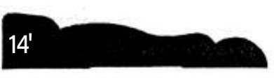 Silhouette of a reclining figure with 14 written on the left side.