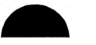 A black semicircle on a white background.