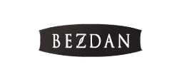 The image shows a black, oval-shaped sign with the word "BEZDAN" written in capital letters in the center.