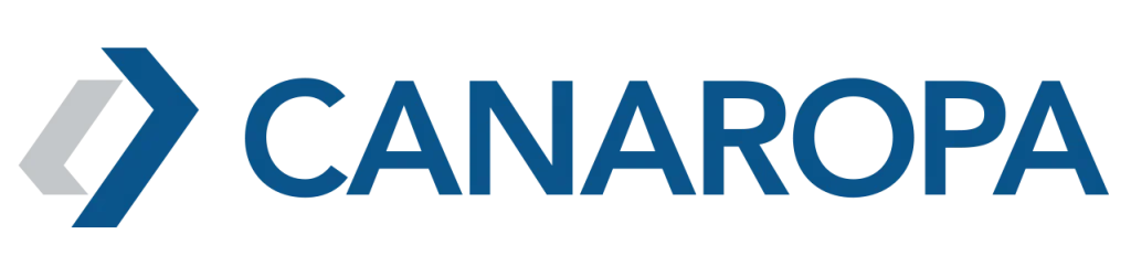 Logo of Canaropa with a stylized arrow design to the left of the text.